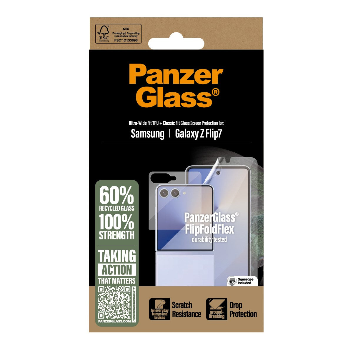 PanzerGlass® Skærmbeskyttelse Samsung Galaxy Z Flip7 | Glas & Film
